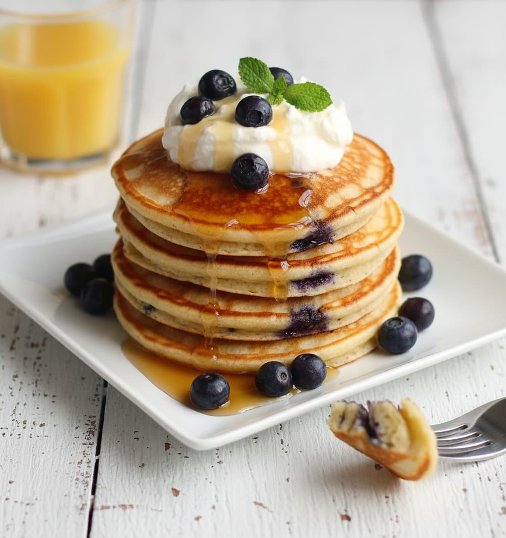 BLUEBERRY PALO PANCAKES