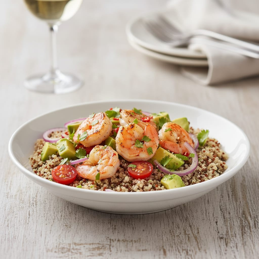 Shrimp Avocado Quinoa Bowl