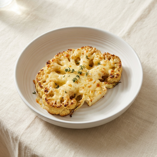 Cauliflower Steak with Swiss Gratin