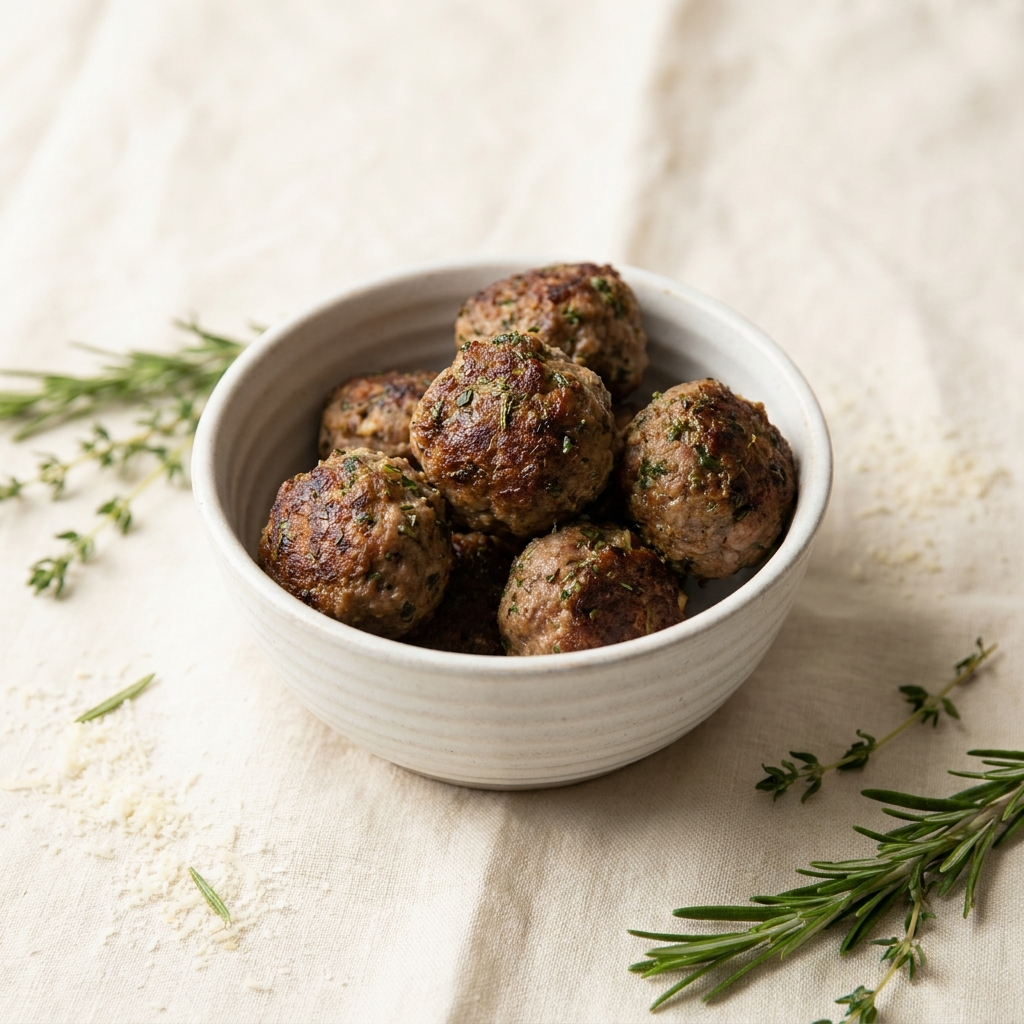 Herb-Baked Beef Meatballs